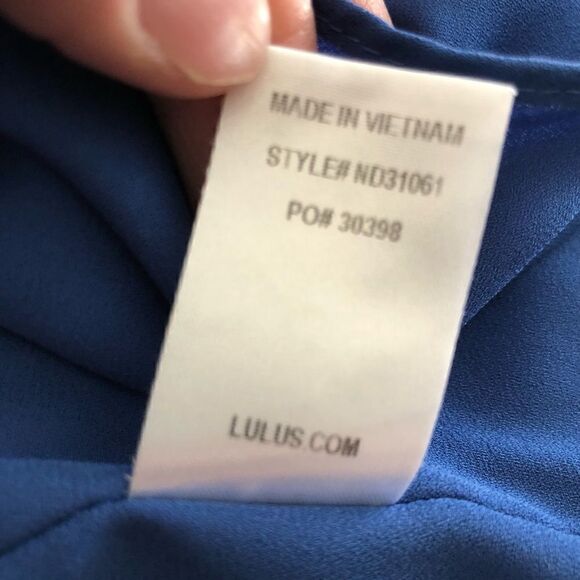 Lulus Manhattan Moment Ruffled Midi Wrap Dress Blue Straps Sleeveless - Picture 10 of 10